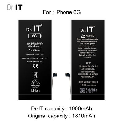 Orginal 1900mAh 6G Lithium Iphone Battery 3.85V High Safety Level