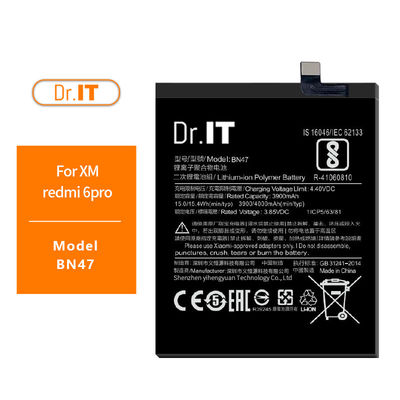 Redmi 6 Pro BN47 Lithium Cell Phone Battery 4000mAh 3.85V MSDS standard