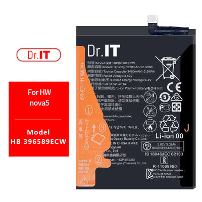 Replace HB396589EBW Huawei Nova 5 Battery 3400mAh Heat Resistant