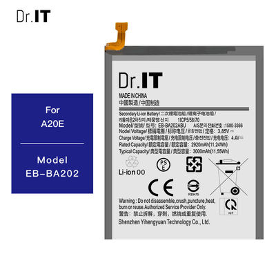 OEM ODM 3000mAh Lithium Ion Phone Battery Samsung A20E High Precision