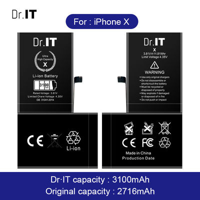 High Capacity 3100mAh Lithium Iphone Battery Replacement Non polluting