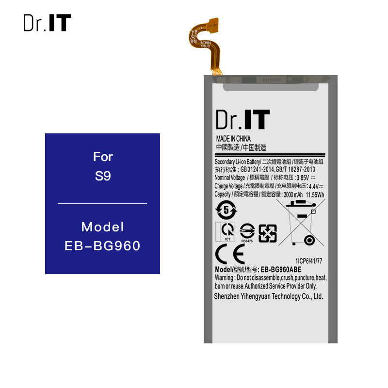 Bending Resistance S9 Samsung Phone Batteries EB BG960 600 Times Cycle