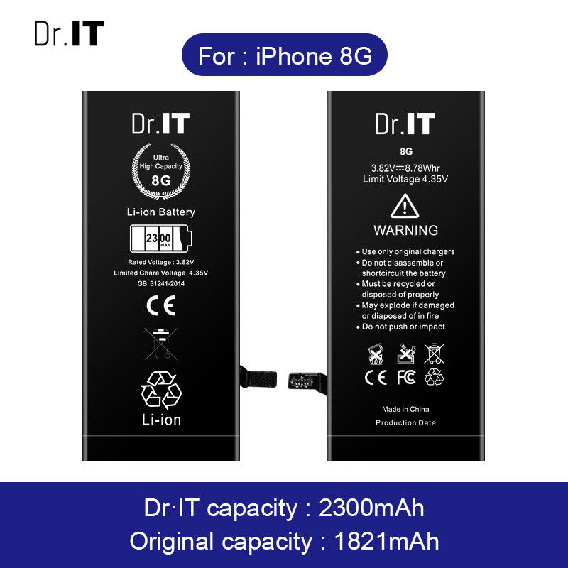 Rechargeable Iphone High Capacity Battery 1821mAh 2300mAh MSDS