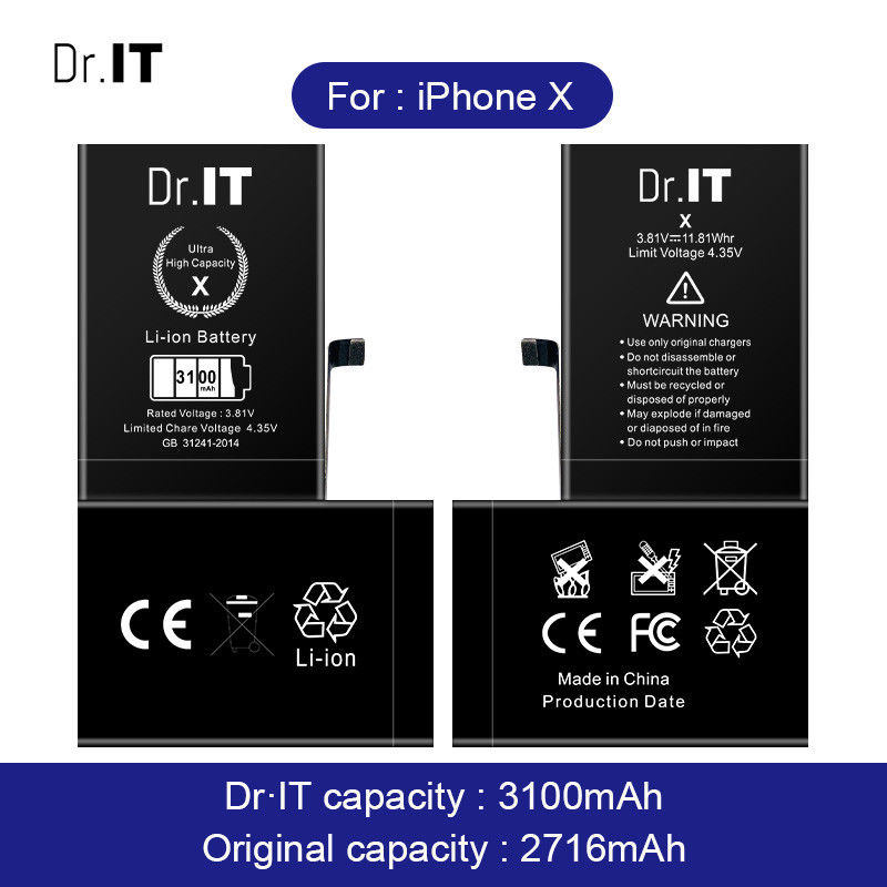 Zero Cycle 2716mAh Iphone High Capacity Battery Original Li Polymer